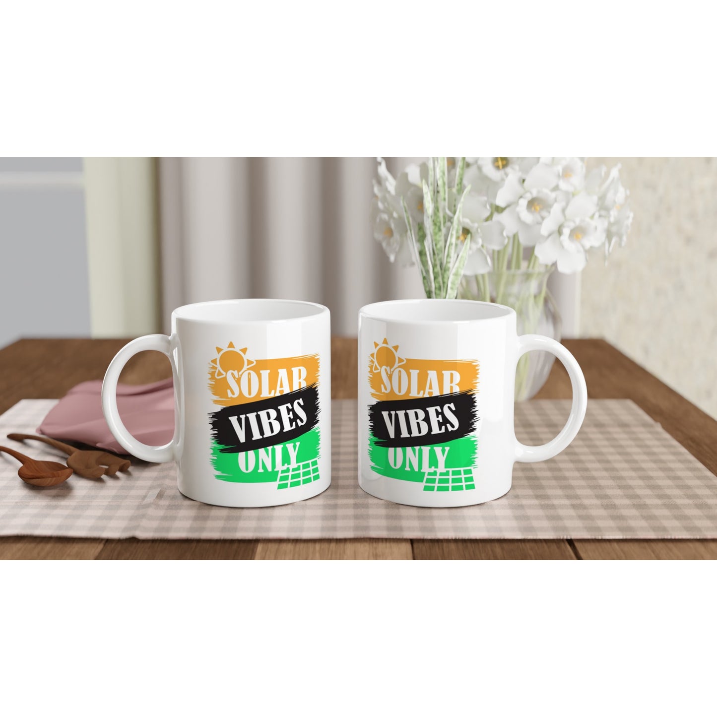 Solar Vibes Only White 11oz Ceramic Mug