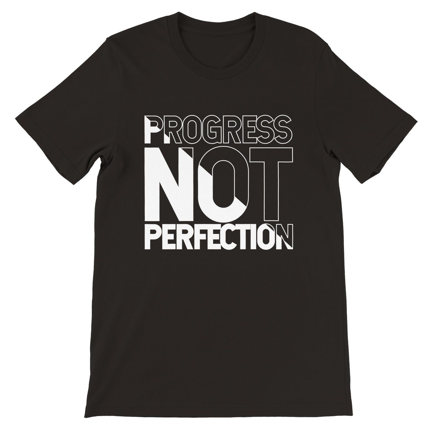 Progress not perfection unisex premium graphic tee for personal growth and mindset