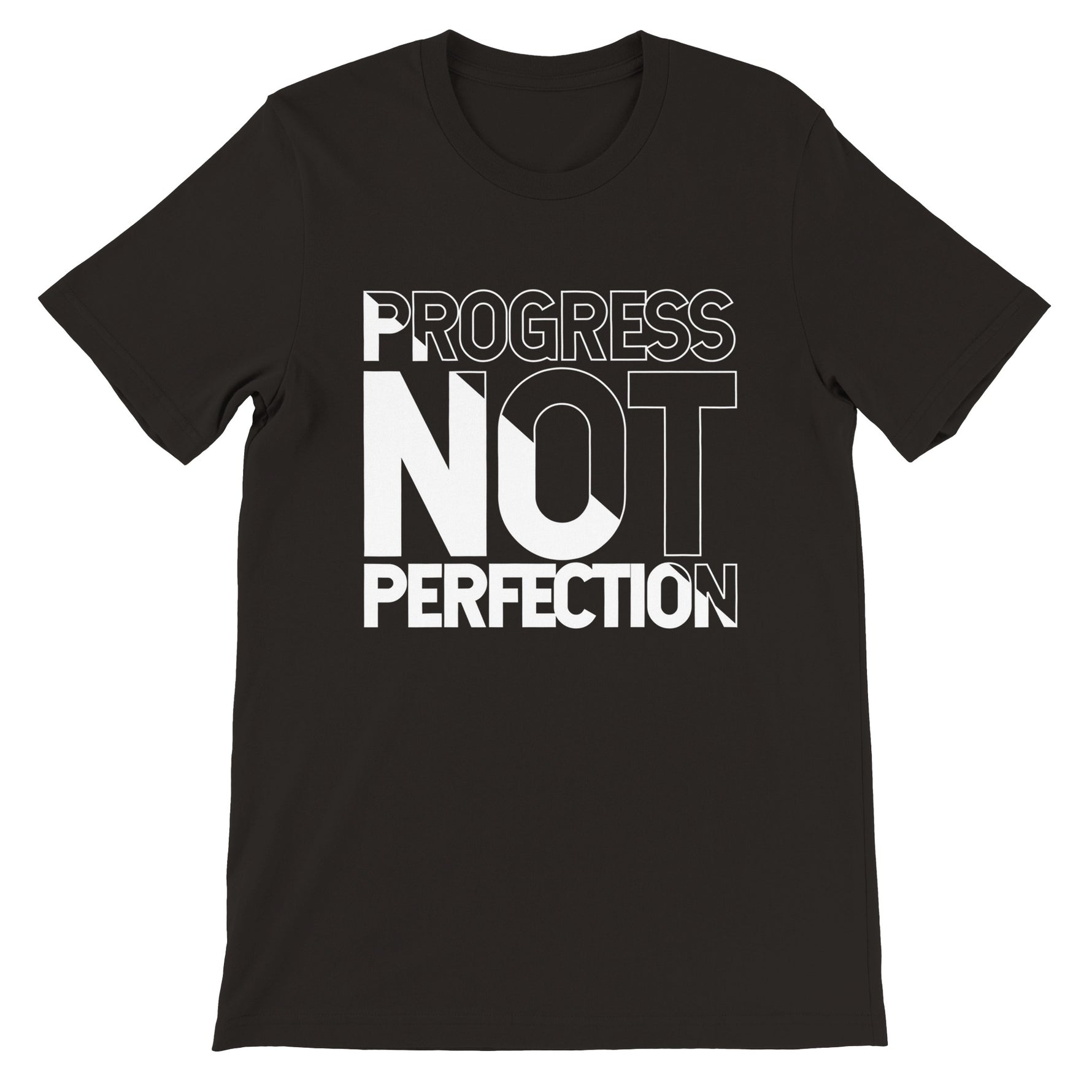 Progress not perfection unisex premium graphic tee for personal growth and mindset
