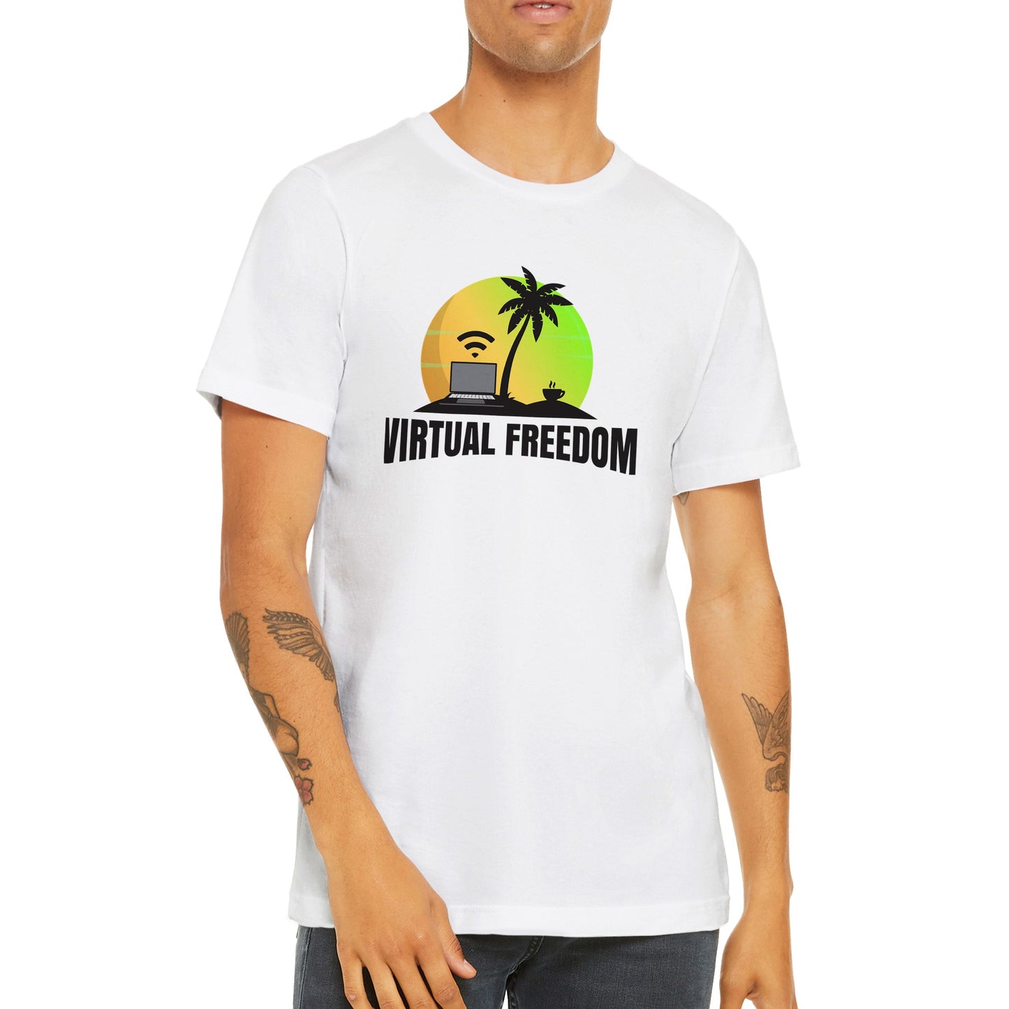 Virtual Freedom Laptop Lifestyle T-Shirt