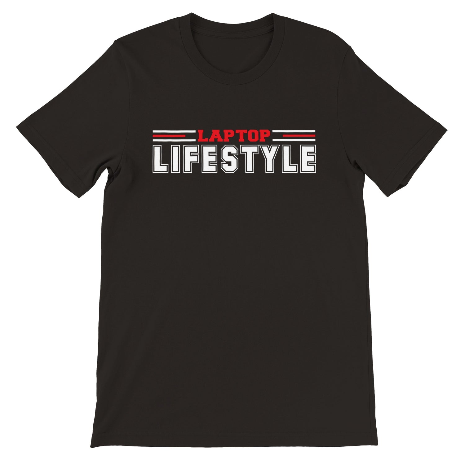 Laptop lifestyle unisex premium graphic tee for remote work and freedom lifestyle